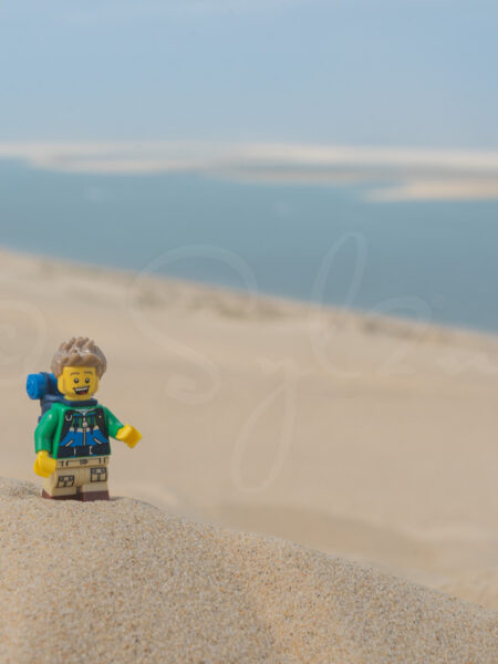 Lego en randonnée sur la dune du Pilat