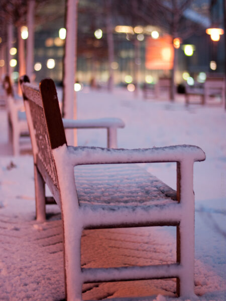 Banc sous la neige