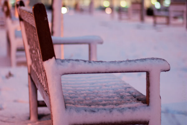Banc sous la neige
